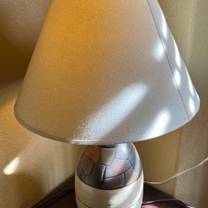 Two Ceramic Tile design Decorative Table Lamp  bought from Ashley for 50$ each,